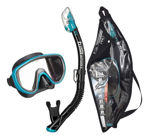 Tusa Sport Adulto Serene Mascara Y Snorkel Combo, Negro/verd