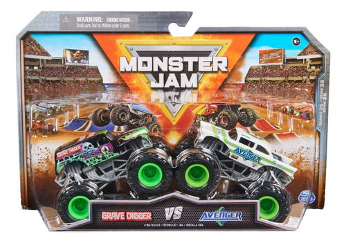 Vehículo Monster Jam Grave Digger Vs Avenger X 2 Und