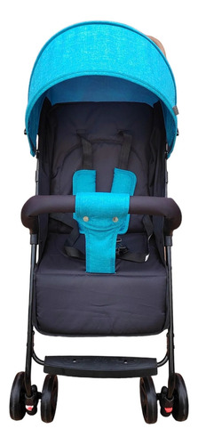 Carriola Para Bebé Prinsel Mónaco Plegable A Una Mano Color Azul Chasis Negro