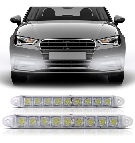 Barra De Led Drl 9 Leds Smd 27 Centímetros 6000k Branco