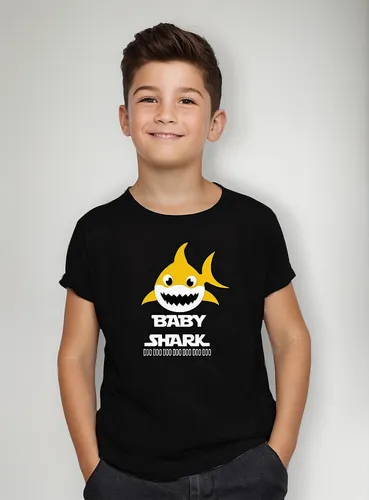 Polera Estampada Baby Shark Bebe Tiburon Niños