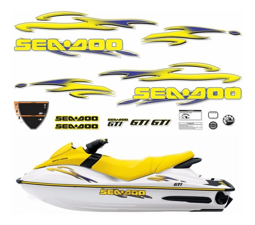Kit Adesivo Jet Ski Para Sea Doo Gti 750 2005 17278