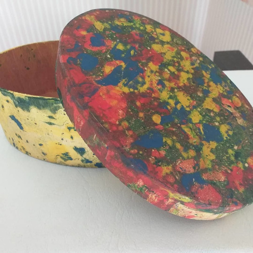 Imagen 7 de 7 de Cajas Ovaladas De Madera Pintadas A Mano