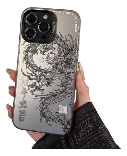 Capa De Telefone Fosca Com Dragão Chinês Para iPhone