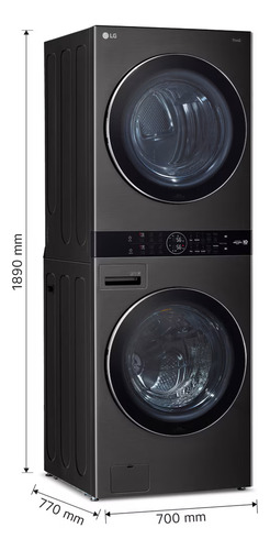 Cubre Lavadora Torre Washtower Daewoo Dwc-ld1412 17kg Negro