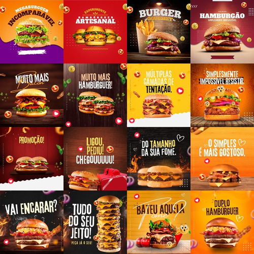 Plantillas editables de hamburguesas para Canva