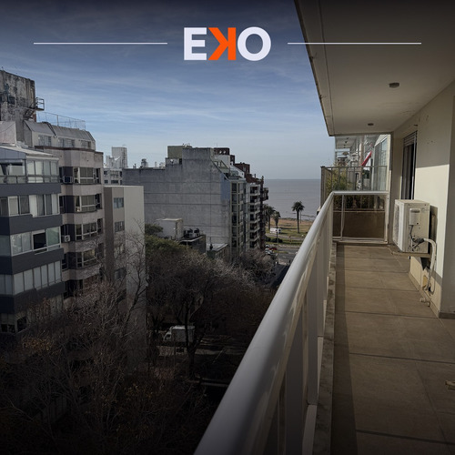Alquiler 2 Dormitorios Punta Carretas, 2 Suites, 1 Baño Social, Cocina Definida, Garaje Box, Piso 8 Al Frente Con Balcón Al Norte.