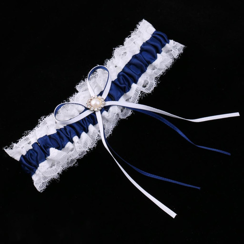 5 Navy Blue Satin Ribbon Hair Accessory For Wedding 5 Pcs