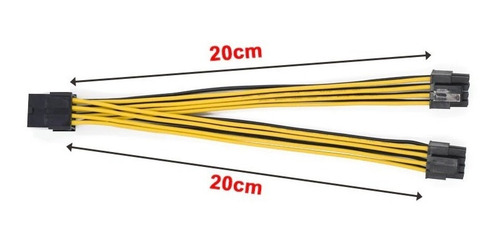 Imagem 2 de 5 de Cabo Adaptador Energia Cpu 8 Pin Para 8 Pinos 4+4 20cm Fonte