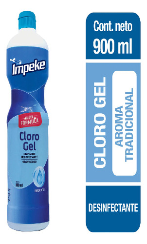 Cloro Gel Impeke 900ml,tradicional (1uni)super