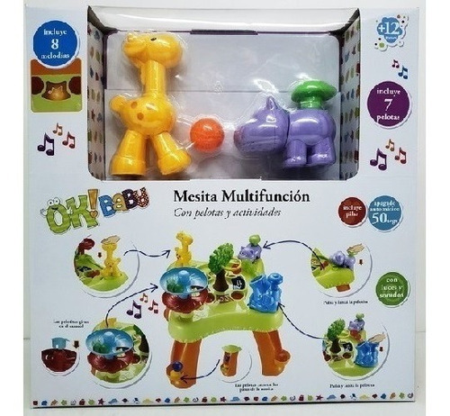 Mesita Didactica Ok Baby Multifuncion Con Sonido + 12 Meses