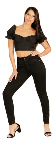 Jeans One World Tiro Alto Skinny Con Push Up (levanta Cola)