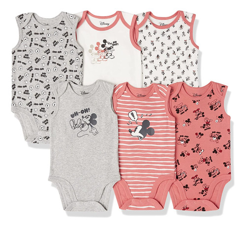 Body Unisex Sin Mangas Para Bebé Paquete De 6 Bebe 3 Meses