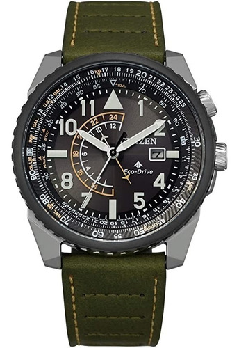 Imagen 1 de 5 de Citizen Nighthawk Green Leather Bj7138-04e ........ Dcmstore
