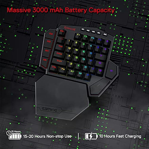 Teclado Mecánico Inalámbrico Con Una Sola Mano Redragon .