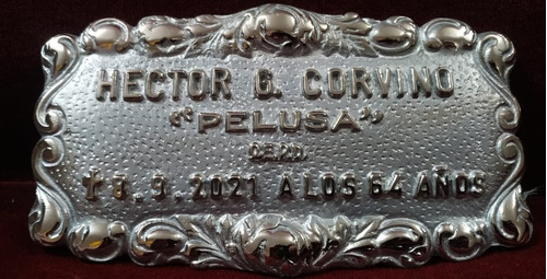 Placa Recordatoria Cementerio 19x11 Fundicion Bronce Mod 162