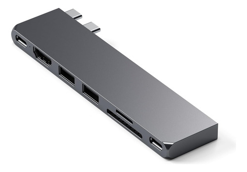 Satechi Usb C Hub Multiport Adapter Pro Slim, 7 En 1 Dongle