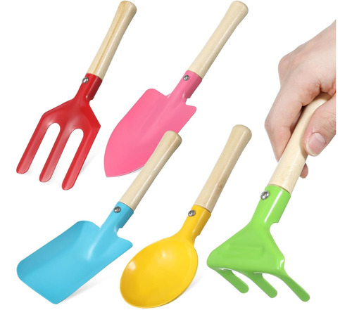 1 Set Kids Gardening Tools Metal Garden Tools With Wooden Ha