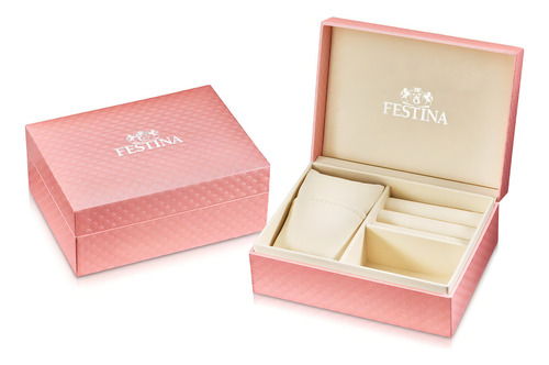Festina Reloj Pulsera Acero Mujer Analogico Mineral Correa Plateado Bisel Plateado Fondo Azul