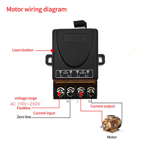 Interruptor De Control Remoto Inalámbrico 3x Ac220v 30a 1ch