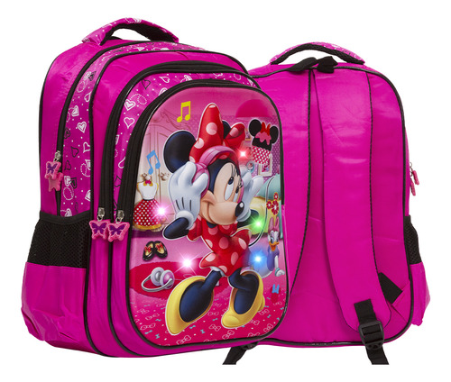 Bolsa Mochila Iantil Resistente Minnie Mouse Led