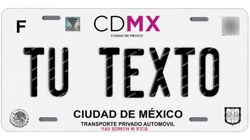 Placas Auto Metalicas Personalizadas Ciudad De Mexico Cdmx