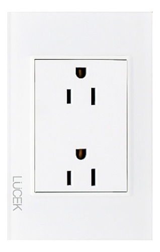Imagen 1 de 2 de Placa Lucek Crystal Contacto Duplex Blanco/blanco