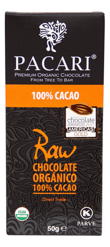 Raw Paccari 100% Cacao - Barra Chocolate (5 En 1) - 250gr
