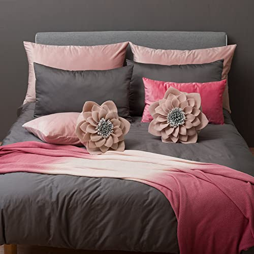 Cojín Redondo 3d Flores Rosa 35 Cm Decoración Hogar