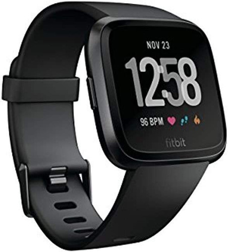 Reloj Inteligente Fitbit Versa, Aluminio Negro, Talla Unica