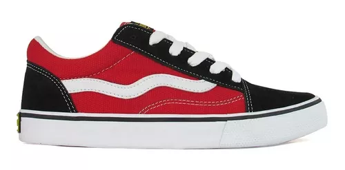 Tênis De Skate Hi Top Old School Preto/vermelho Mad Rats