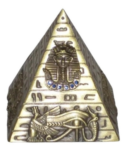 Piramide Metal Motivo Faraon Egipcio Dorado 5.5x5.5x6 Lpg 