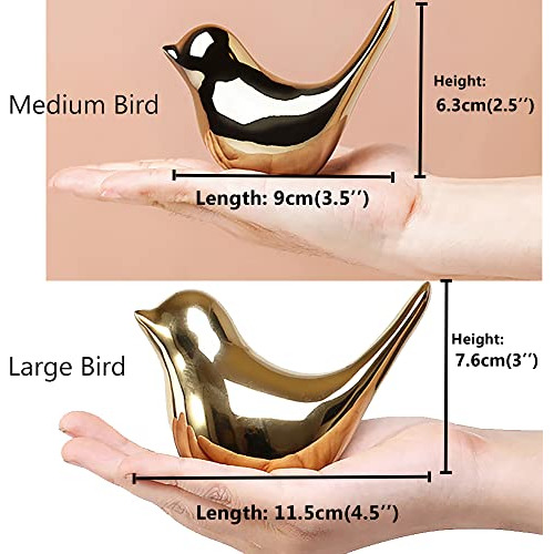 Estatuas De Pajaros Decorativos Pequeños Dorados M Y L