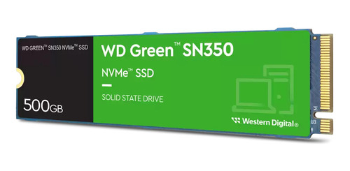 Unidad Estado Solido Ssd M.2 Wd Green Sn350 Pcie 3x4 500 Gb