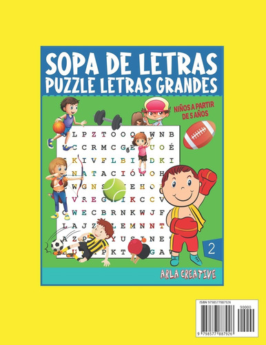 Libro Para Niños , Sopa De Letras , Entrenamiento Mental