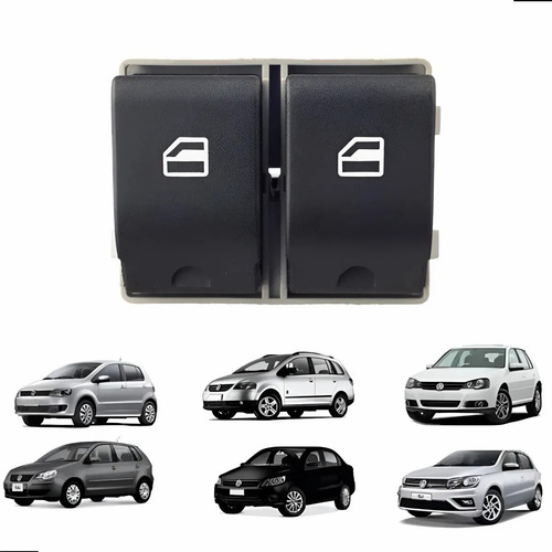 Botão Duplo Vidro Elétrico Dianteiro Fox Polo Gol Saveiro Vw