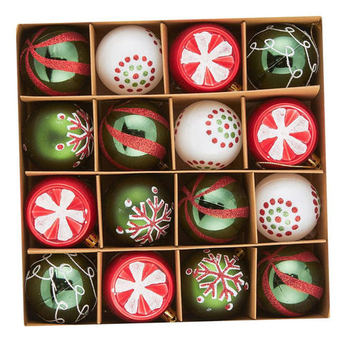 16 Bolas De Navidad, Adornos A Granel, Brillantes,