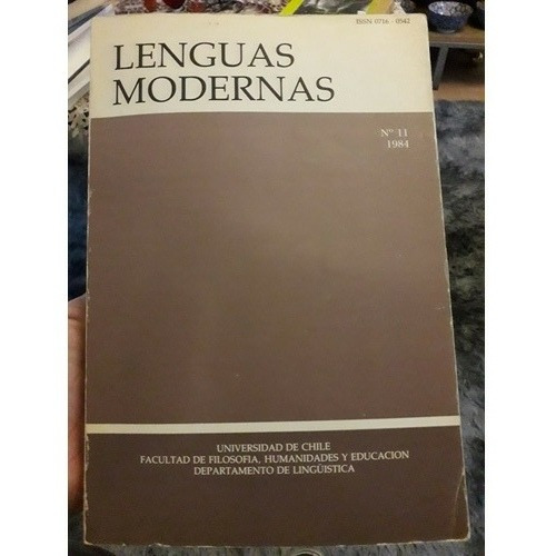 Lenguas Modernas N°11 1984 U. De Chile Lingüística 