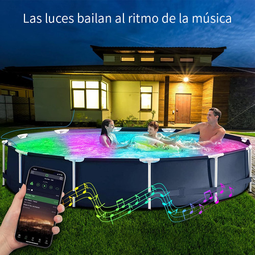 Roleadro 03 luz led para piscina Dc12v 24w lámpara colorida Rgb bluetooth