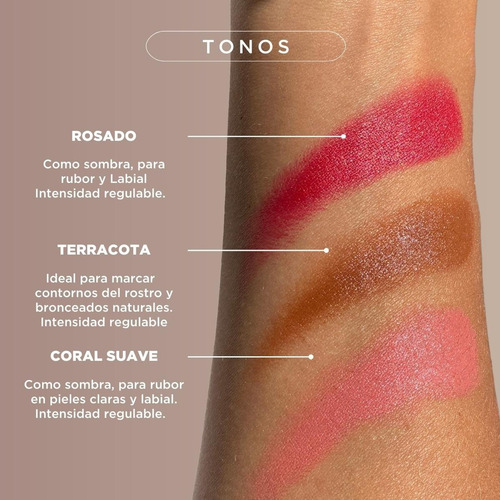 Imagen 5 de 7 de Rubor Tonalizador En Sombra Cremosa Para Contour Regina