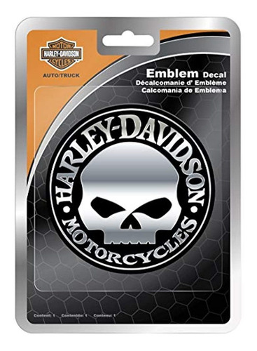 Harley-davidson Calcomanía De Emblema Cromado