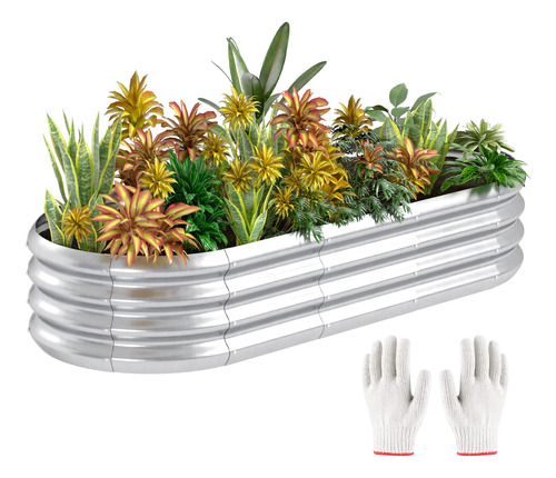 Bewave Cama De Jardn Elevada, Kit De Maceta Grande De Metal