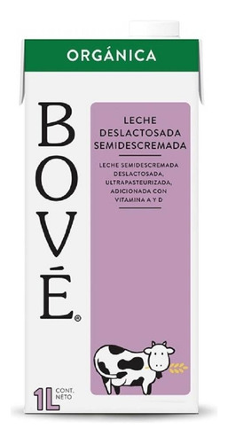 2 Pzas Leche Deslactosada Bové Semidescremada Orgánica 1 L
