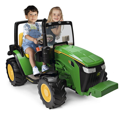 Trator John Deere Dual Force 12v Peg-perego Cor Verde