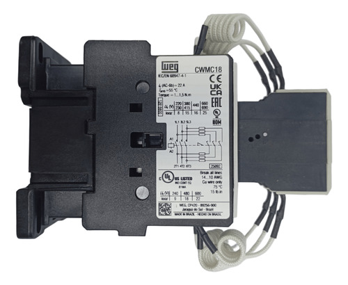 Contator Para Capacitor Weg CWMC18-10-30X41 380vca 22 A