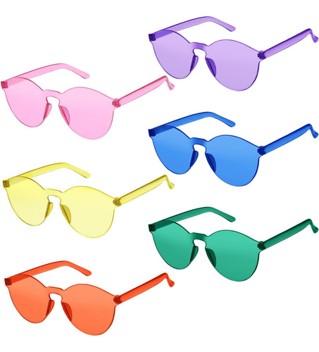 6 Piezas Gafas De Sol Sin Montura Gafas De Colores Gafas De 