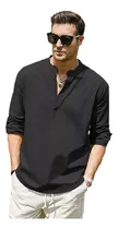 Comprar Camisas De Lino De Algodón De Manga Larga Para Hombre Blusas