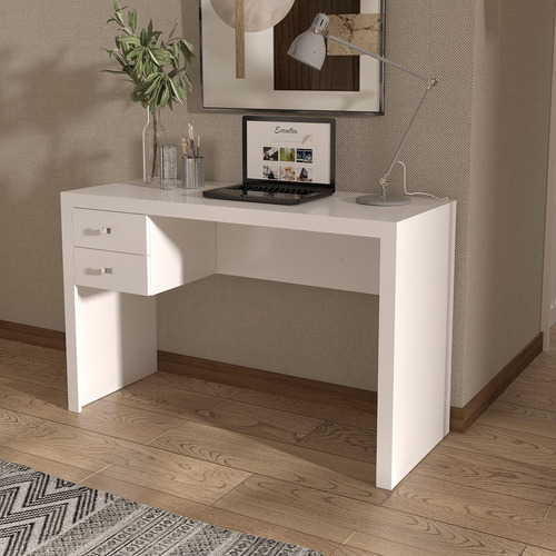 Mesa Para Escritório 117cm Com 2 Gavetas Me4123 Tecnomobili