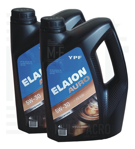 Aceite Elaion Auro Fe 5w-30 Ypf 100% Sintético X 8 Ltrs.