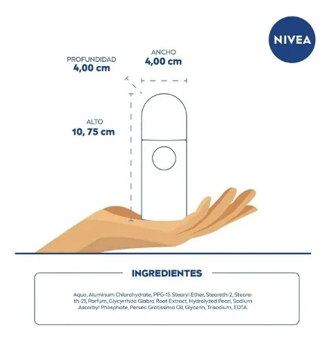 Pack X3 Nivea Desodorante Roll On Pearl & Beauty